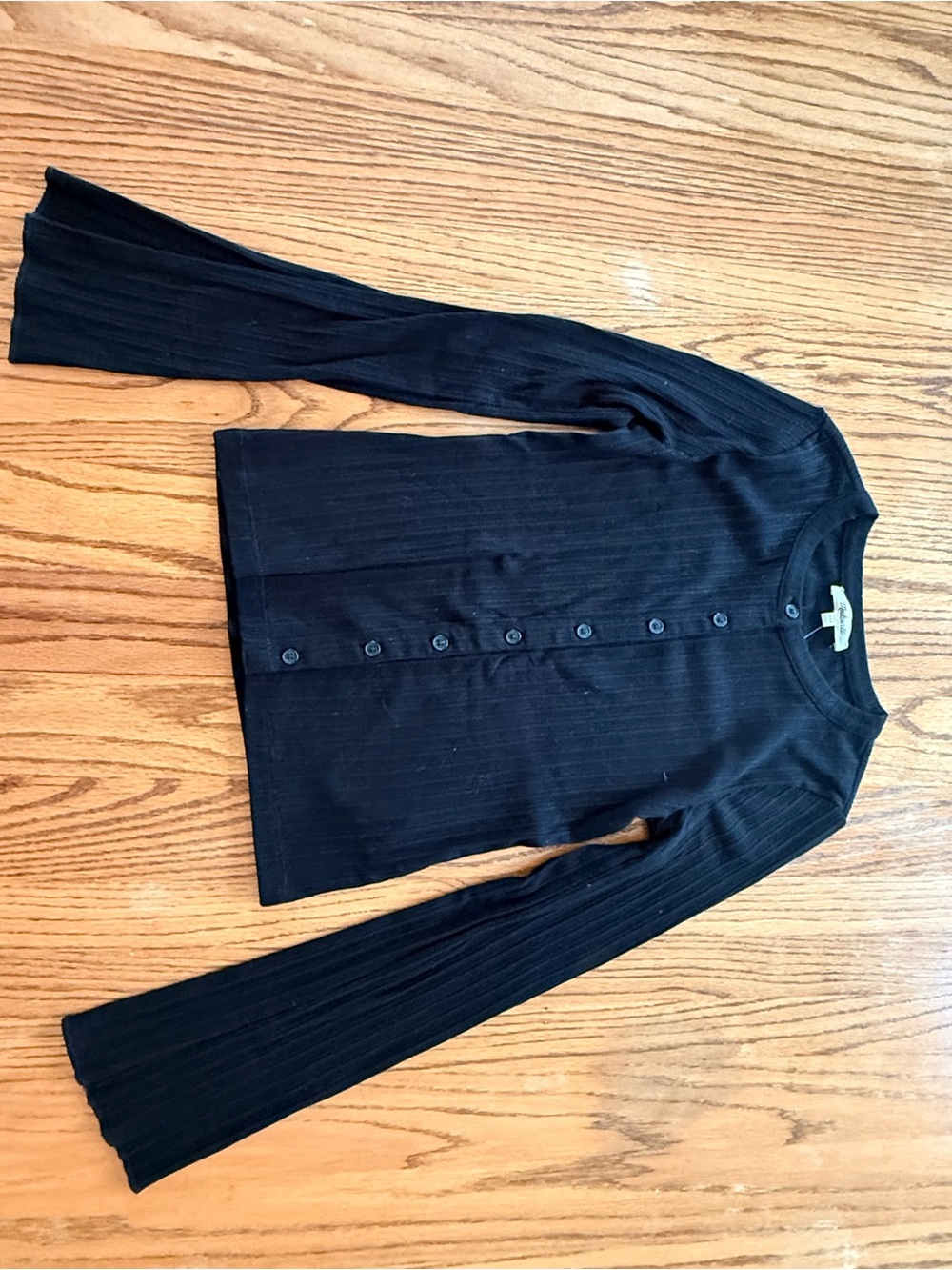 Madewell Black Ribbed Button-Front Women's Sweater